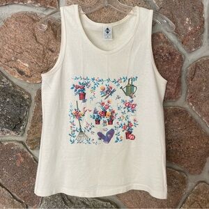 Vintage Columbia Garden Print Tank Top